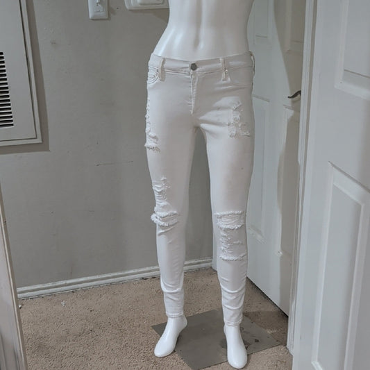True Religion Distressed White Skinny Jeans Women's 27