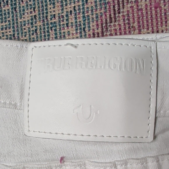 True Religion Distressed White Skinny Jeans Women's 27