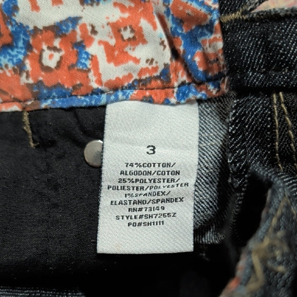 Vintage Women's Dark Blue Denim Short Shorts with Button Front Women's 3