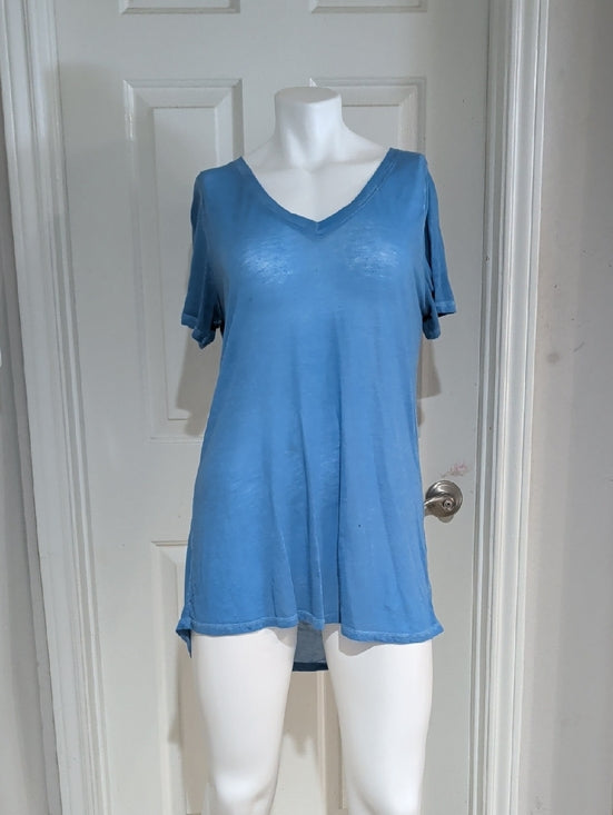 LuLaRoe Sky Blue Sheer V-Neck Tunic Top Women's Small