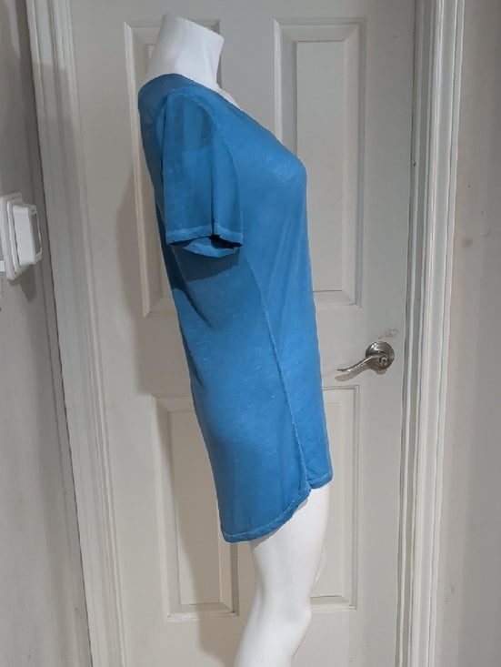 LuLaRoe Sky Blue Sheer V-Neck Tunic Top Women's Small