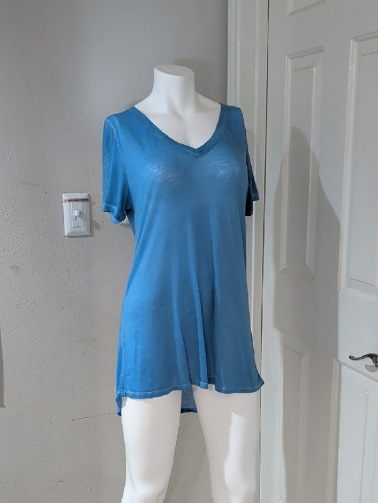 LuLaRoe Sky Blue Sheer V-Neck Tunic Top Women's Small