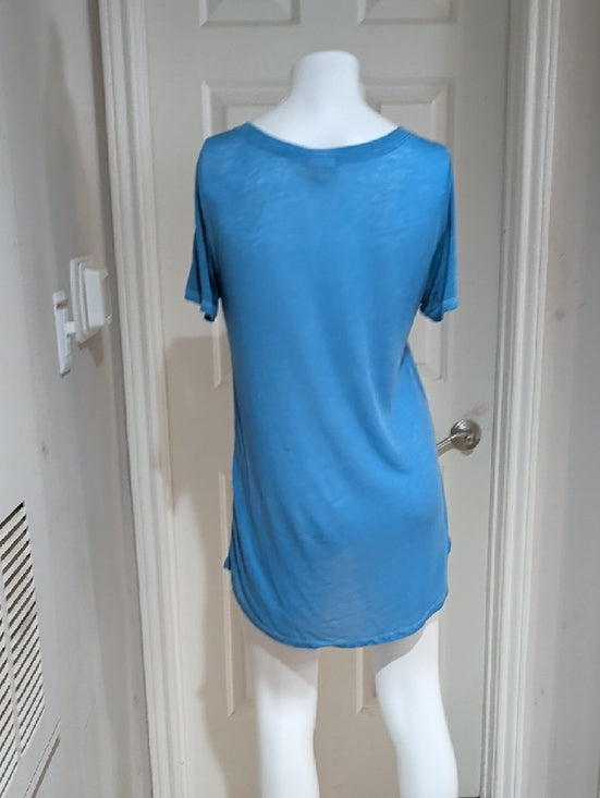LuLaRoe Sky Blue Sheer V-Neck Tunic Top Women's Small