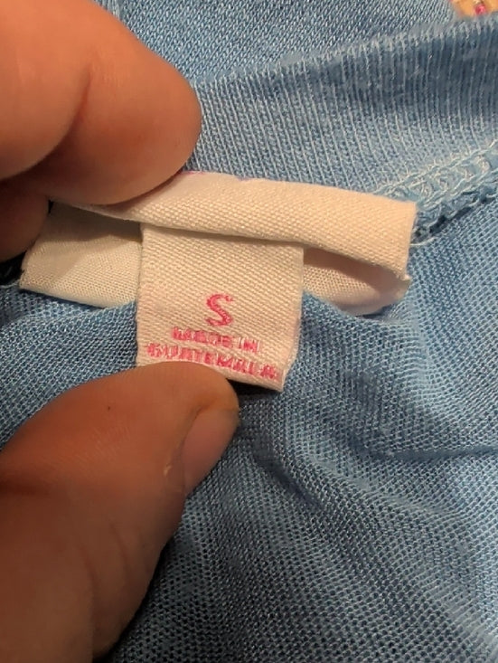 LuLaRoe Sky Blue Sheer V-Neck Tunic Top Women's Small