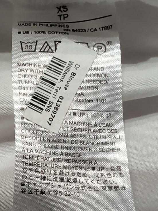 Banana Republic White Button Front Cropped Utility Shirt Women's XS