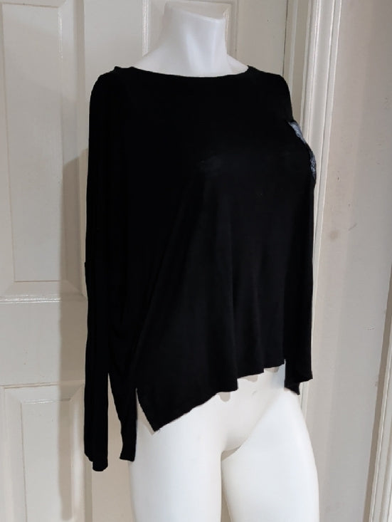 Abercrombie & Fitch Black Long Sleeve Boatneck Top Women's M/L