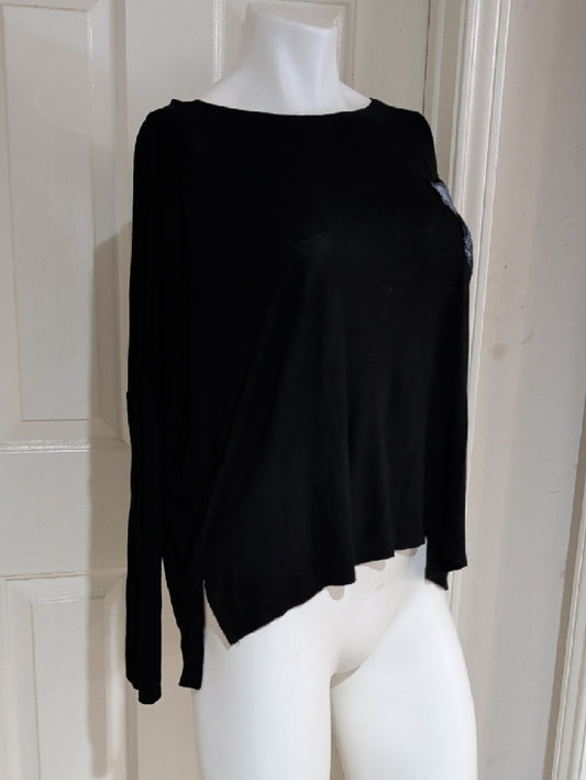 Abercrombie & Fitch Black Long Sleeve Boatneck Top Women's M/L