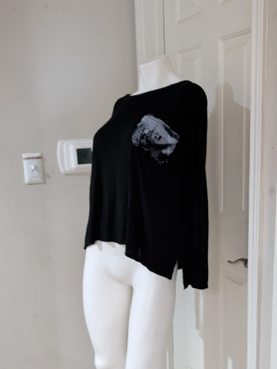 Abercrombie & Fitch Black Long Sleeve Boatneck Top Women's M/L