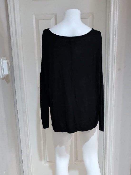Abercrombie & Fitch Black Long Sleeve Boatneck Top Women's M/L