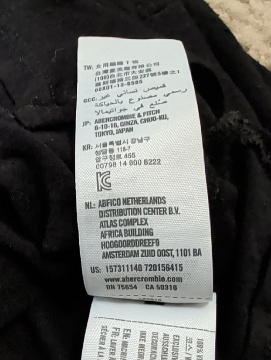 Abercrombie & Fitch Black Long Sleeve Boatneck Top Women's M/L