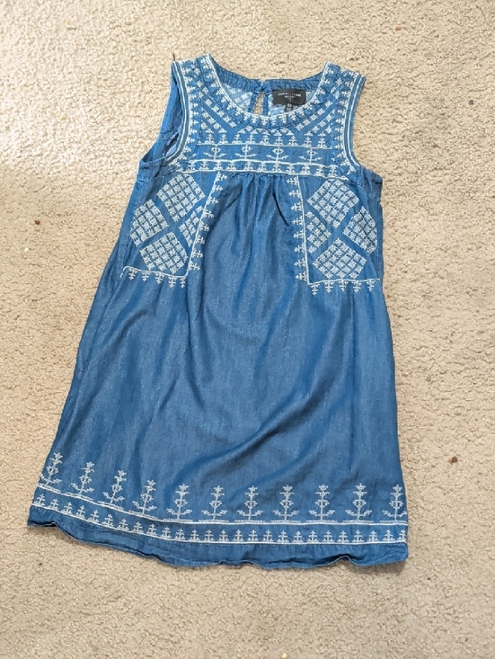 Romeo & Juliet Couture Navy Blue Top with White Embroidery Women's XS