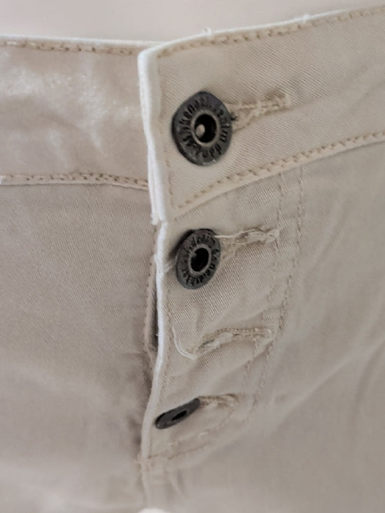 Bianco Jeans Women's Cream Button-Front Slim Jeans Size 1