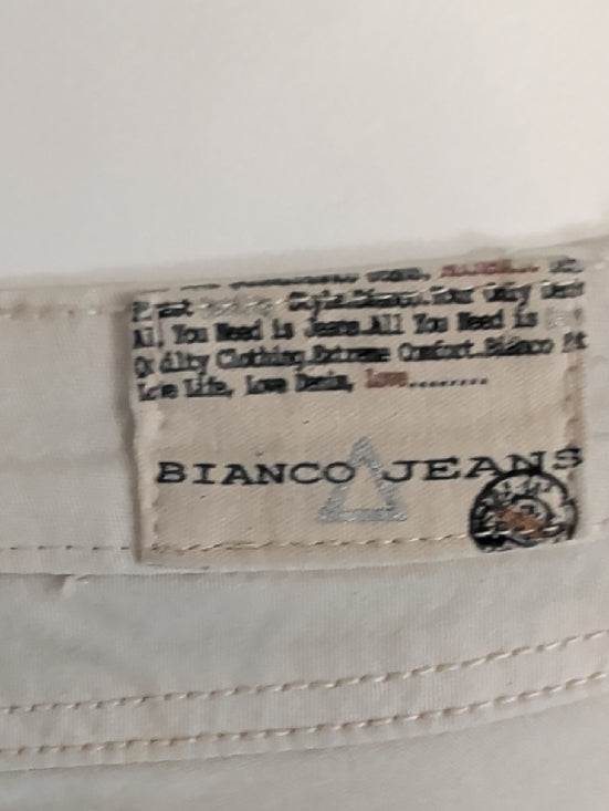 Bianco Jeans Women's Cream Button-Front Slim Jeans Size 1
