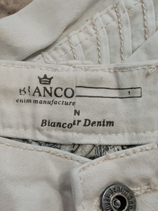 Bianco Jeans Women's Cream Button-Front Slim Jeans Size 1
