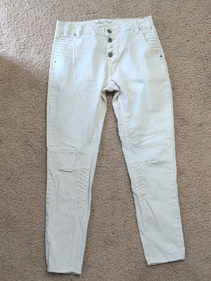 Bianco Jeans Women's Cream Button-Front Slim Jeans Juniors 1
