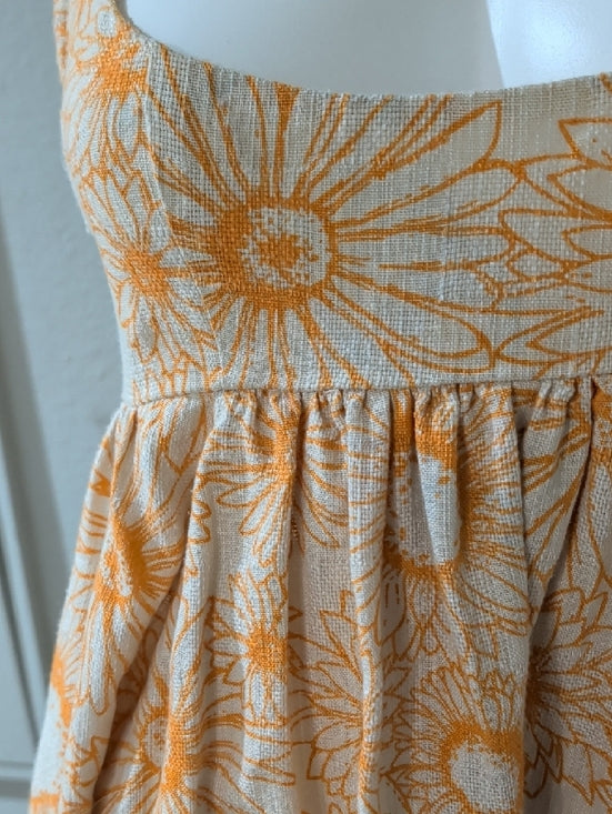 Urban Outfitters Orange & Cream Mini Dress with Subtle Peach Trim Women's Small