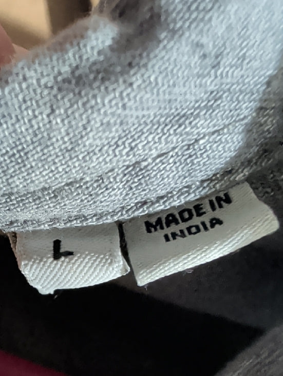 Jack & Jones Men's Gray Denim Peal Snap Button-Front Shirt Western Retro Large