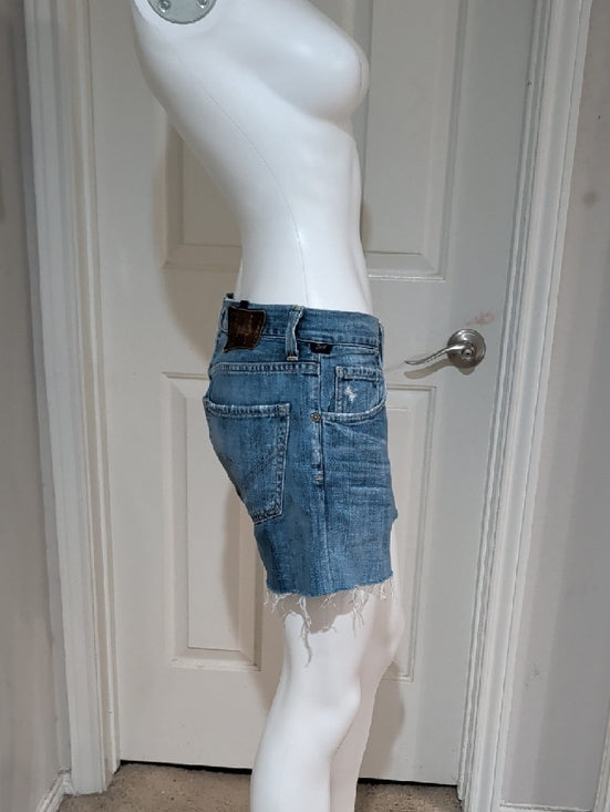 Citizens of Humanity Light Blue Distressed Denim Cutoff Shorts Women's 32