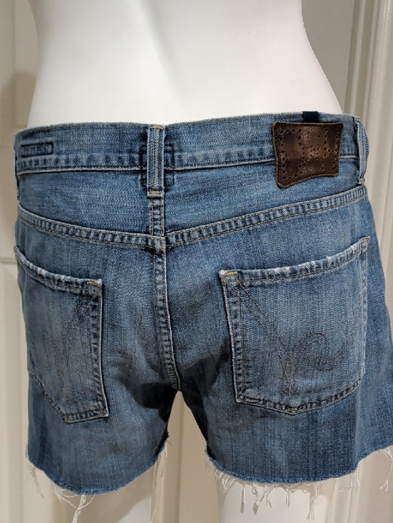 Citizens of Humanity Light Blue Distressed Denim Cutoff Shorts Women's 32