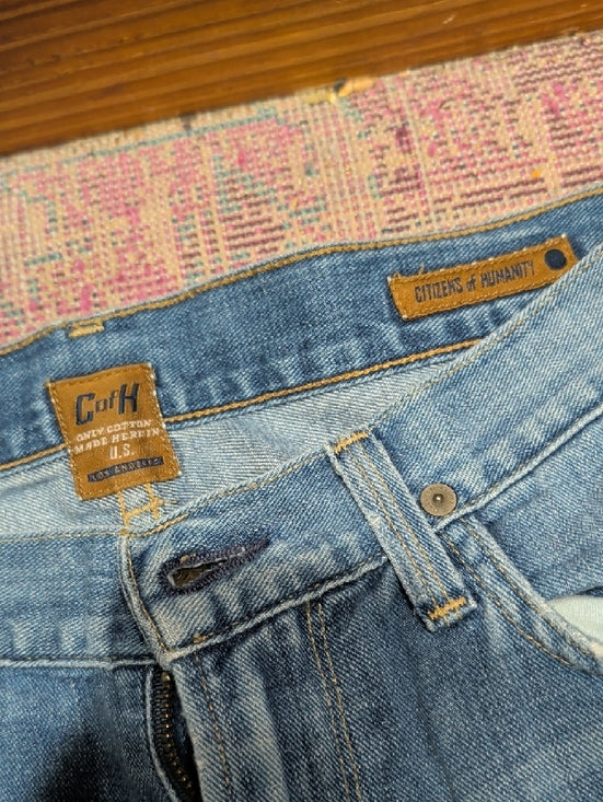 Citizens of Humanity Light Blue Distressed Denim Cutoff Shorts Women's 32