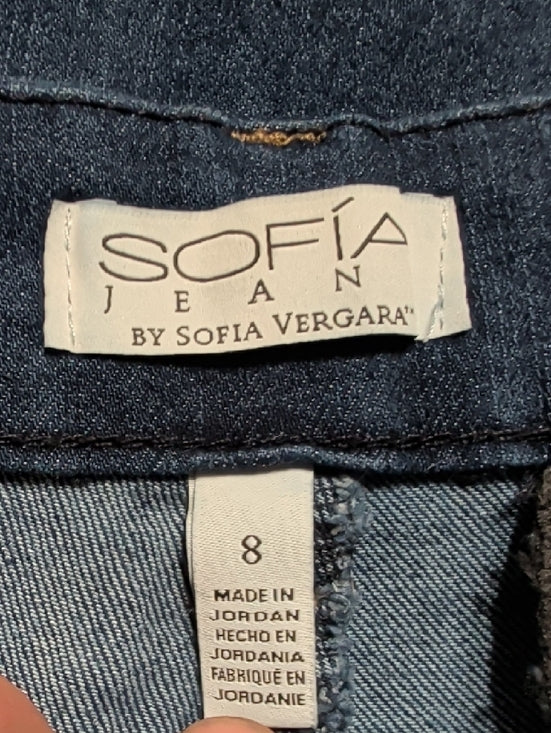 Sofia Jean by Sofia Vergara Stylish Dark Blue Flared Jeans Women's 8