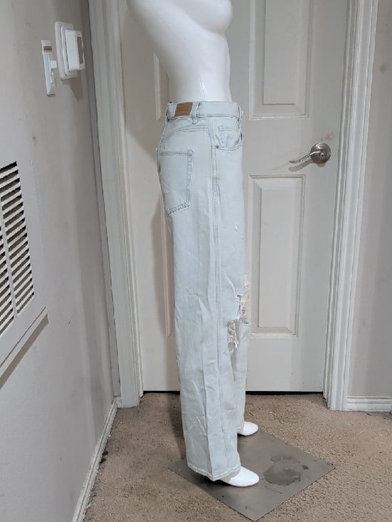 Pacific Sunwear Light Wash Distressed Bootcut Baggy Jeans Women's 27