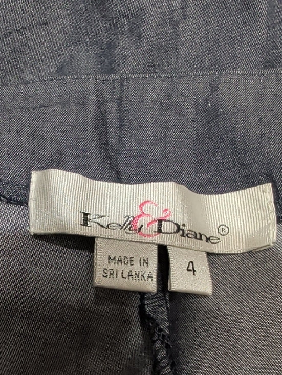 Vintage Kelly & Diane Women's Blue 100% Cotton Dress Pants Size 4