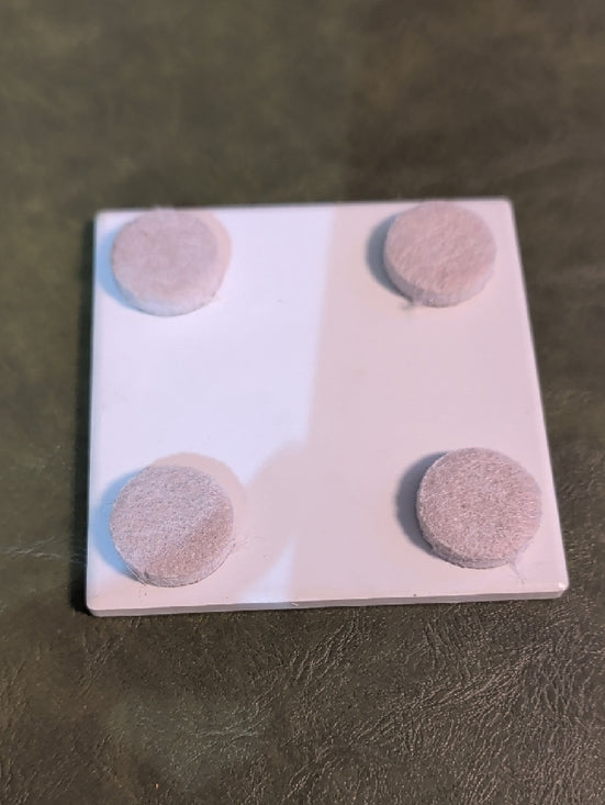 Decorative Art Print Ceramic Stool Photo Coaster Handmade MCM