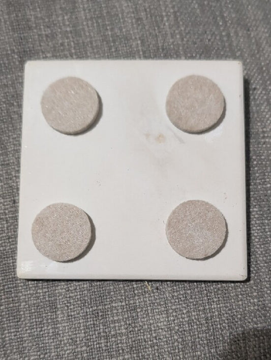 Abstract Neutral Toned Home Art Tile Coaster- Beige and Gray Handcrafted