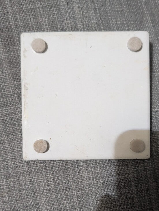 Vintage Ceramic Vase Print Tile Coaster- Earth Tones Handcrafted