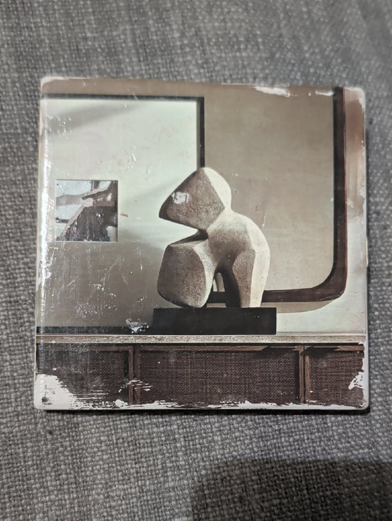 Modern Abstract Sculpture Art Tile Coaster - Neutral Stone Tones Handcrafted