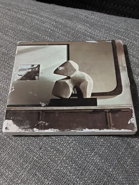 Modern Abstract Sculpture Art Tile Coaster - Neutral Stone Tones Handcrafted