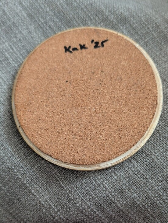 Decorative Round Ceramic Coaster with Neutral Interior Scene - Handcrafted