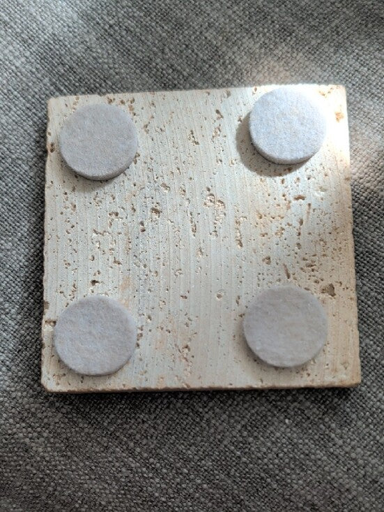 Abstract Brown & Tan Stone Accent Coaster - Handcrafted