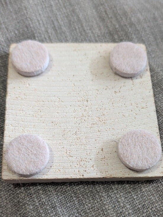Vintage Style Botanical Stone Coaster - Burgundy Plant Print Handcrafted
