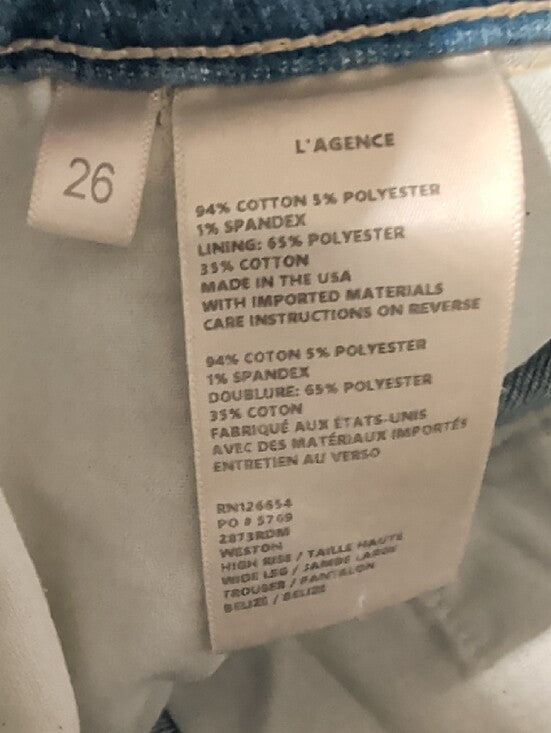 L'AGENCE Blue Flare Jeans Women's 26