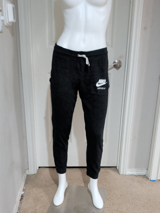Nike Dark Gray Ankle Sweatpants with White Logo Women's Medium