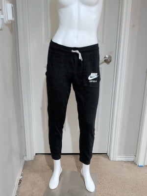 Nike Dark Gray Ankle Sweatpants with White Logo Women's Medium