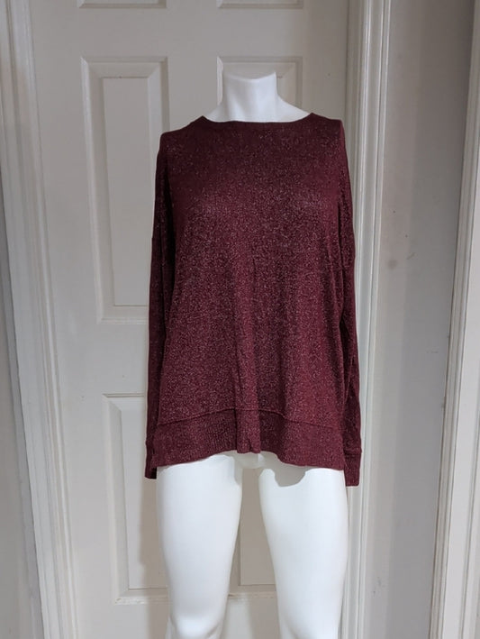 Time and Tru Women's Wine Long-Sleeve Top size Medium