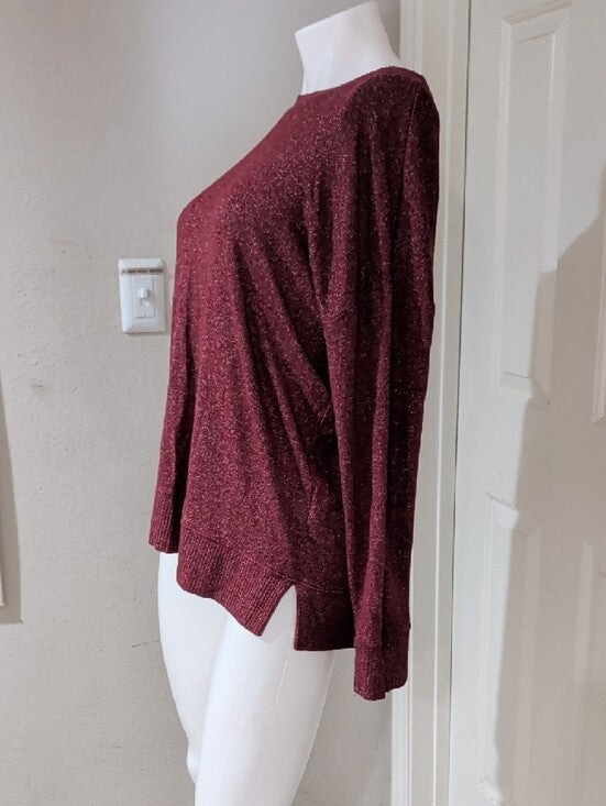 Time and Tru Women's Wine Long-Sleeve Top size Medium