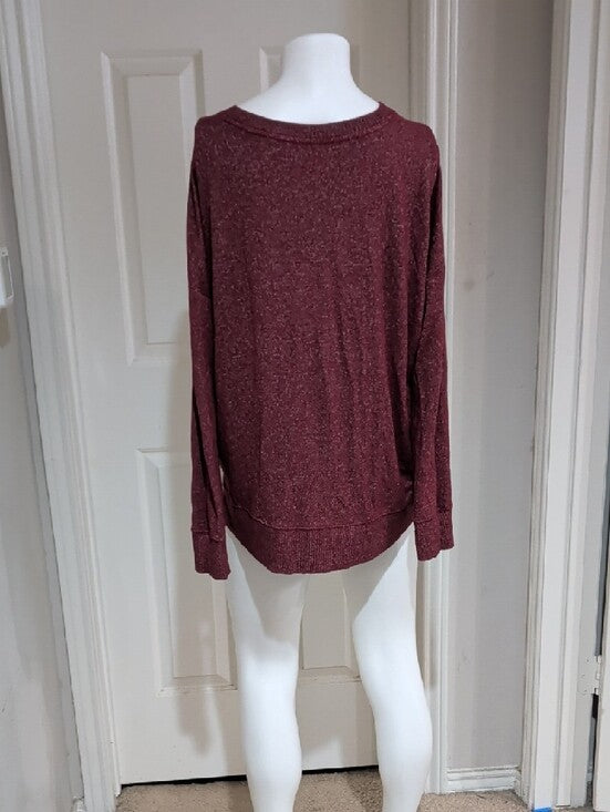 Time and Tru Women's Wine Long-Sleeve Top size Medium