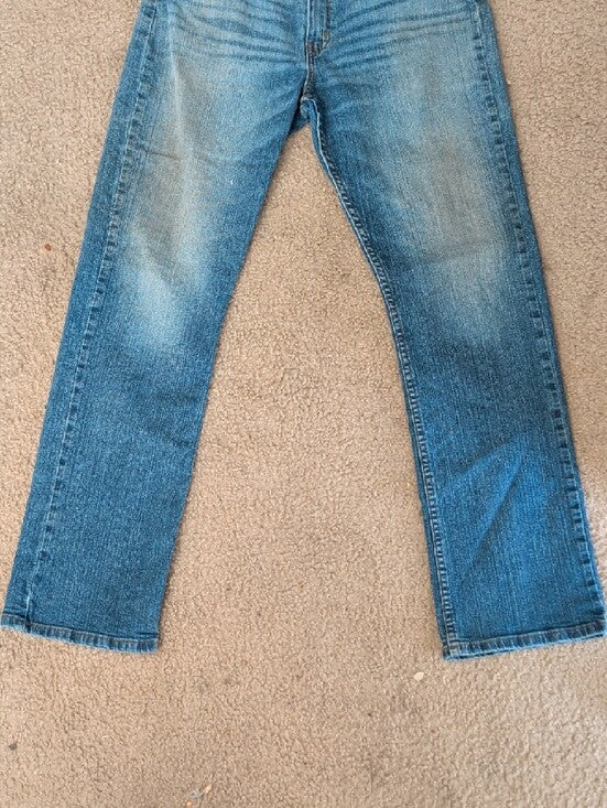George Men's Blue Straight Jeans with Faded Wash 32x32