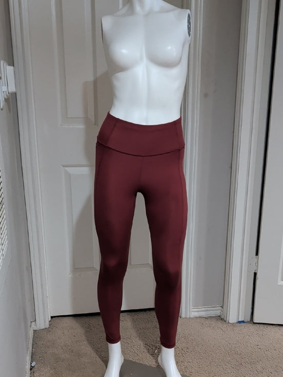 All In Motion Burgundy High-Waist Sculpting Leggings w/ Pockets XS