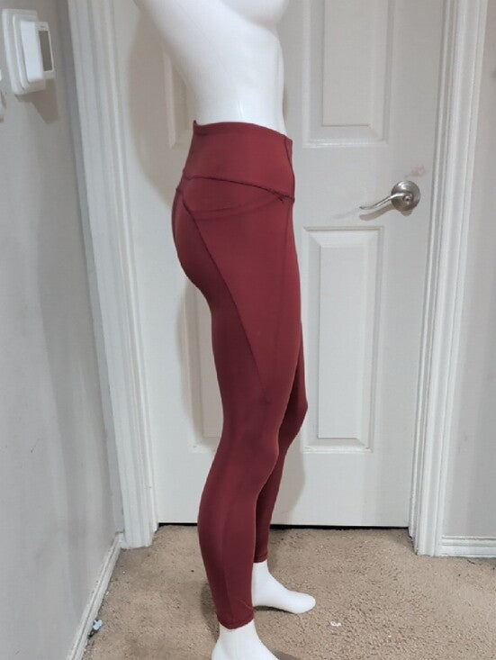 All In Motion Burgundy High-Waist Sculpting Leggings w/ Pockets XS