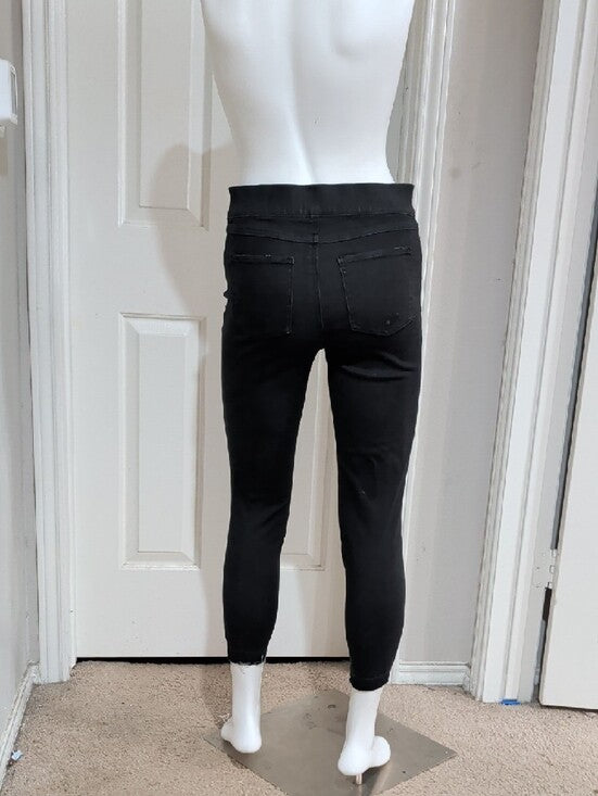 SPANX Black Distressed High-Rise Shaping Jeggings Size MP