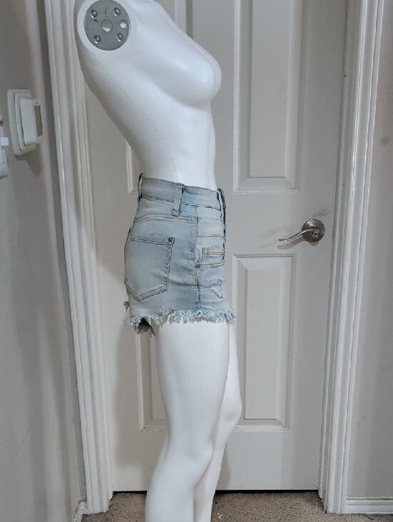 Women’s Light Blue High-Rise Distressed Denim Shorts Size 5