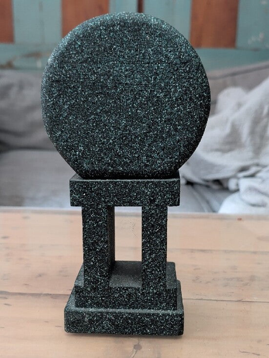 Retro Speckled Green Faux Stone Clock