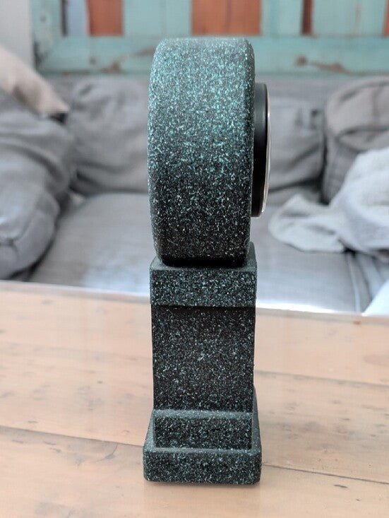 Retro Speckled Green Faux Stone Clock