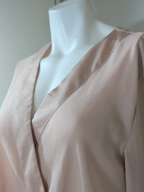 Ann Taylor Soft Blush Wrap-Style Blouse Women's Large