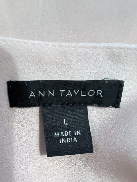 Ann Taylor Soft Blush Wrap-Style Blouse Women's Large